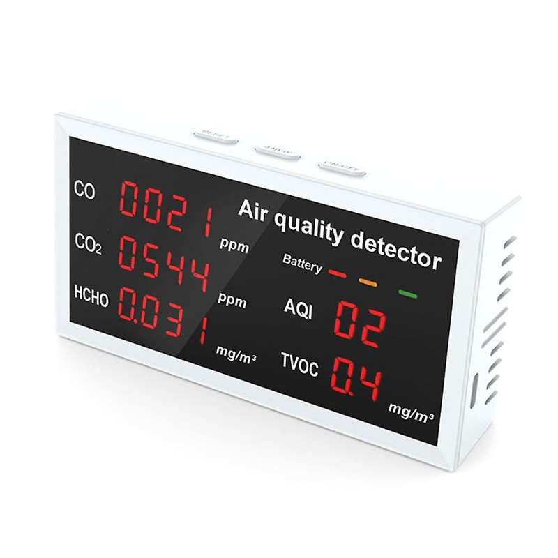 Air Quality Monitor Rechargeable for Maldehyde Co Co2 Hcho Tvoc Aqi