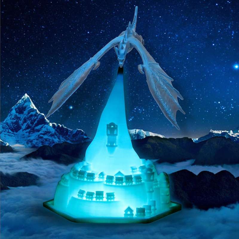 3d Printed Night Light for Children Room Bedroom Rechargeable Light,b