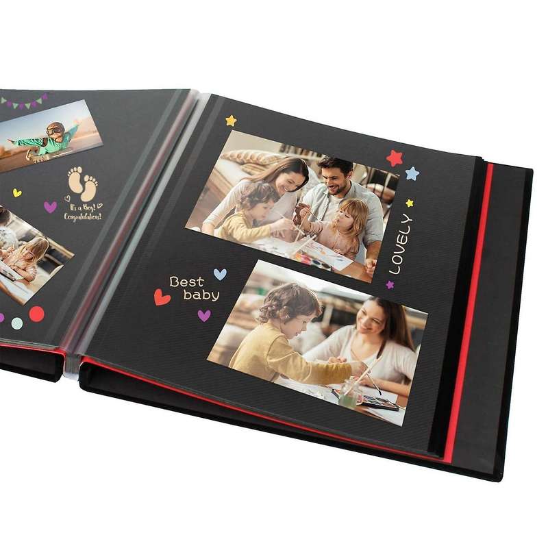 Photo Album Scrapbook Velvet Cover Thick Pages with Protective Film