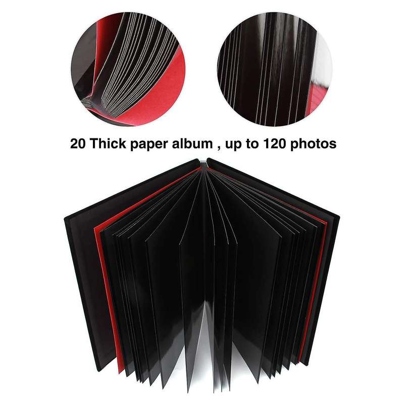 Photo Album Scrapbook Velvet Cover Thick Pages with Protective Film