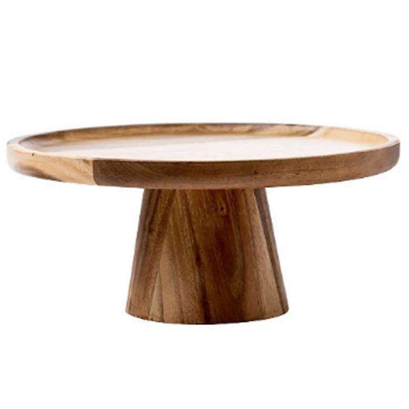 Japan Style High Stand Wooden Cake Plate Food Serving Trays Multi-use
