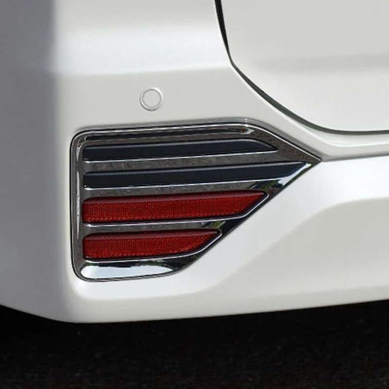 Car Abs Chrome Rear Reflector Fog Light Lamp Cover Trim Bezel Frame