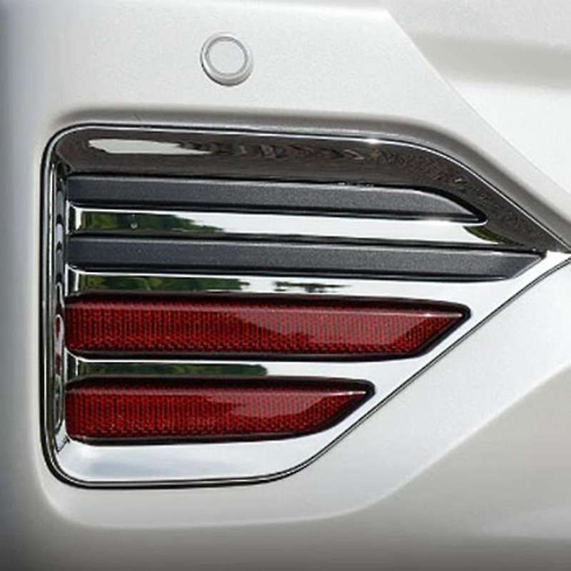 Car Abs Chrome Rear Reflector Fog Light Lamp Cover Trim Bezel Frame
