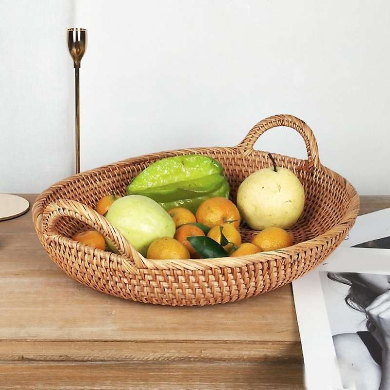 Rattan Fruit Basket Bread Basket Fruit Plate Snack Candy Basket
