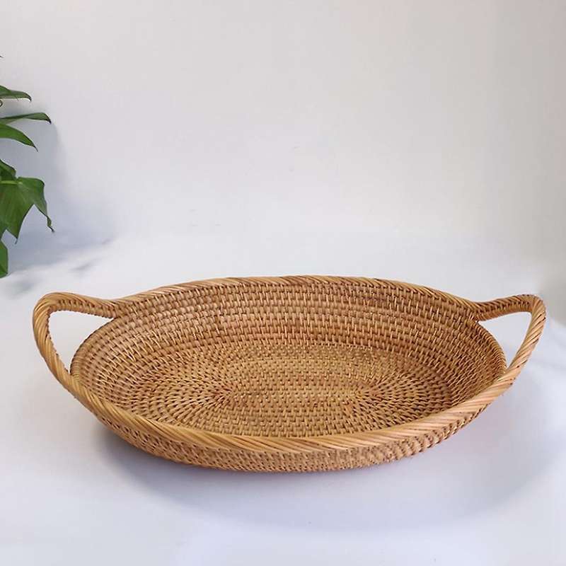 Rattan Fruit Basket Bread Basket Fruit Plate Snack Candy Basket