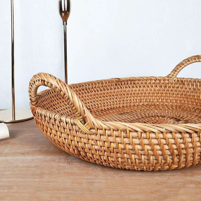 Rattan Fruit Basket Bread Basket Fruit Plate Snack Candy Basket