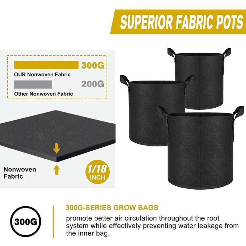 10 Gallons Non-woven Fabric Grow Bags for Tomatoes Seed Plant Growing