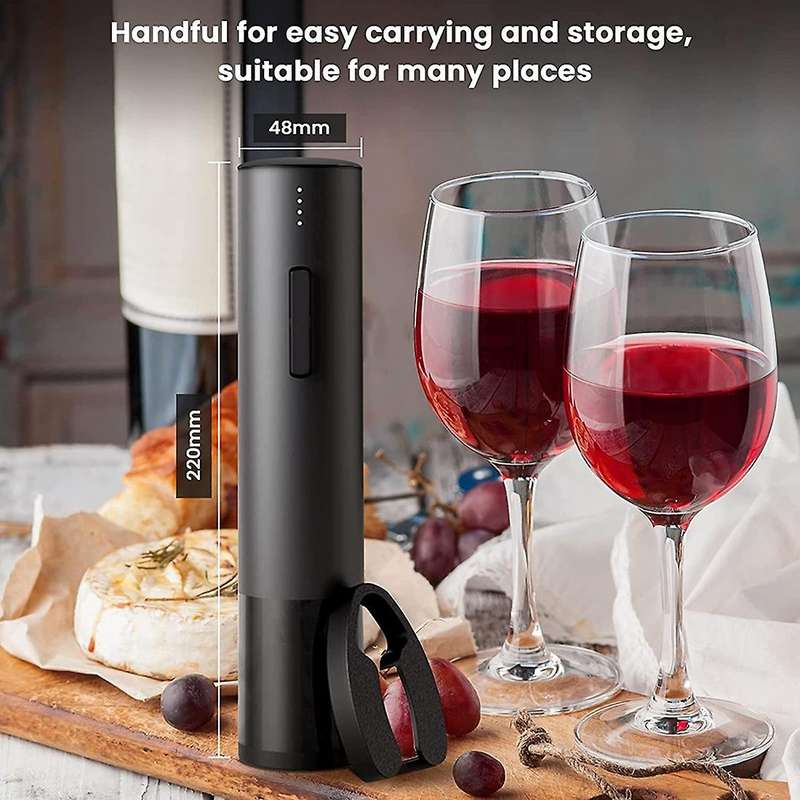 Wine Bottle Opener, with Foil Cutter, Rechargeable for Most Wines