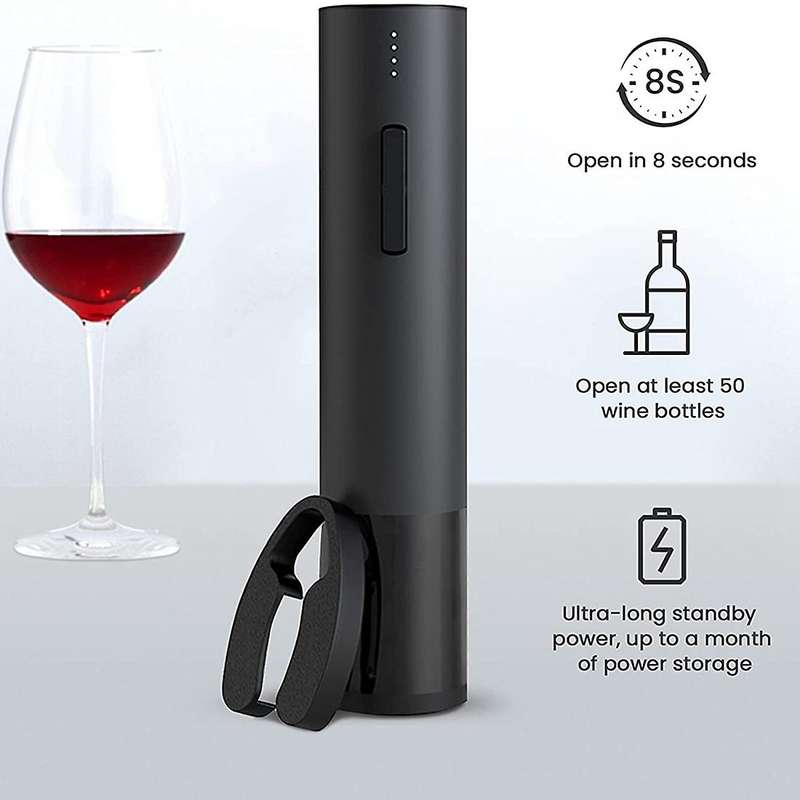 Wine Bottle Opener, with Foil Cutter, Rechargeable for Most Wines