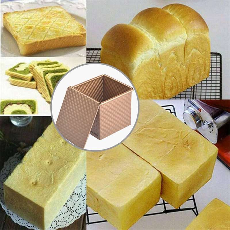 2x Loaf Tin for Baking,non-stick Toast Box with Cover,for Toast