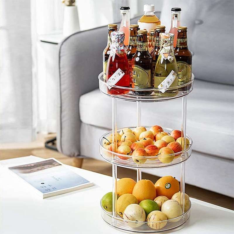 Lazy Susan Organizer Spice Rack for Cabinet for Kitchen Bathroom B
