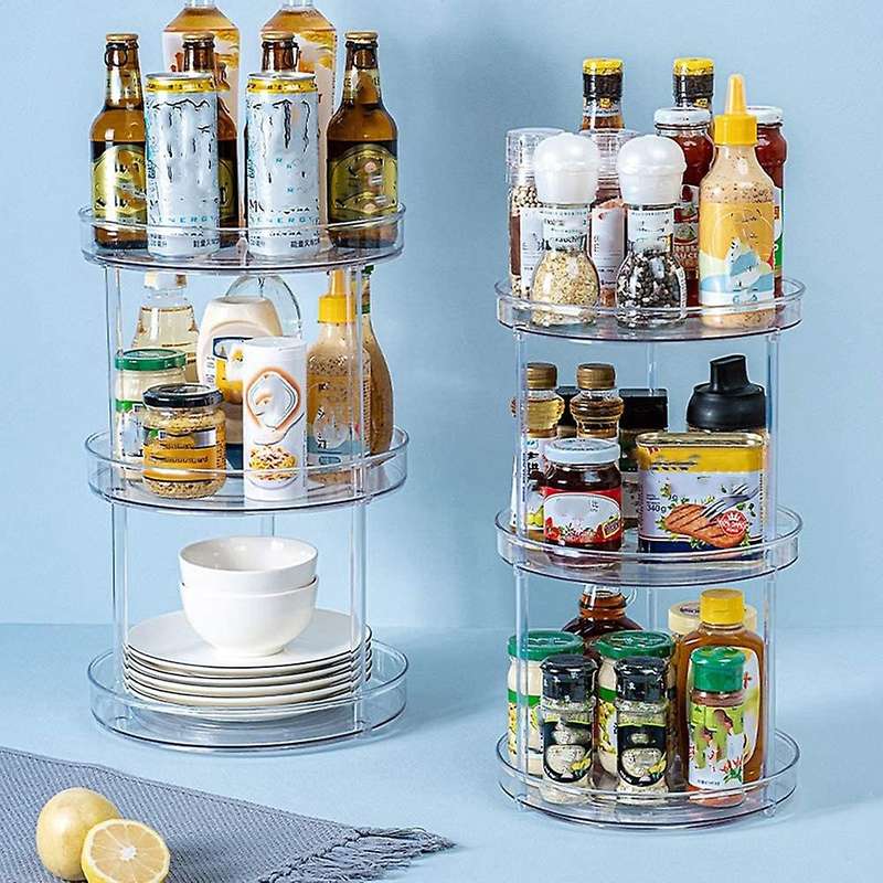 Lazy Susan Organizer Spice Rack for Cabinet for Kitchen Bathroom B