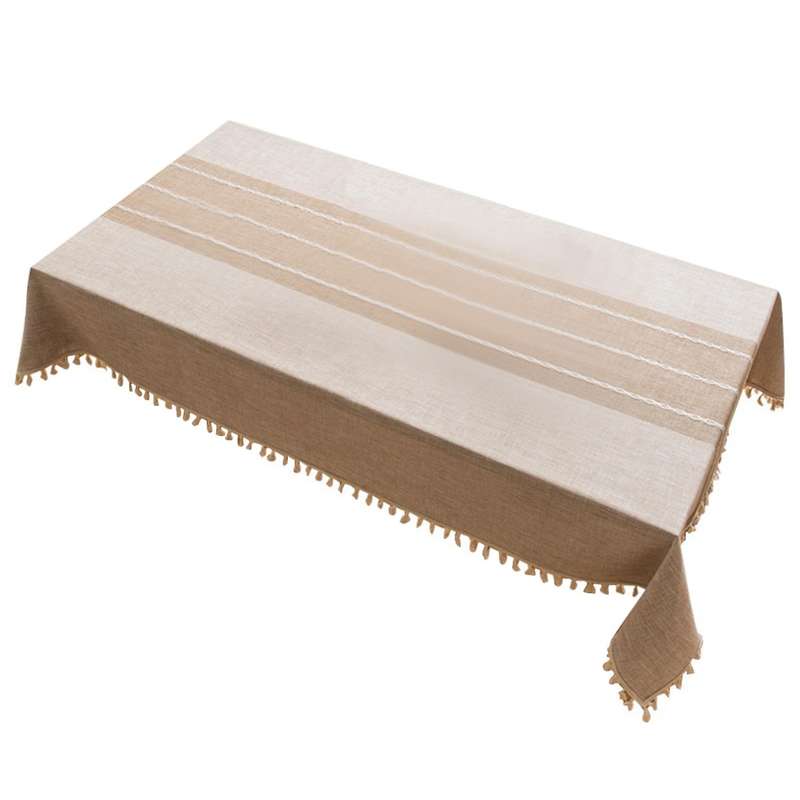 Square Tablecloth Embroidery Farmhouse Style Linen Fabric Tablecloth