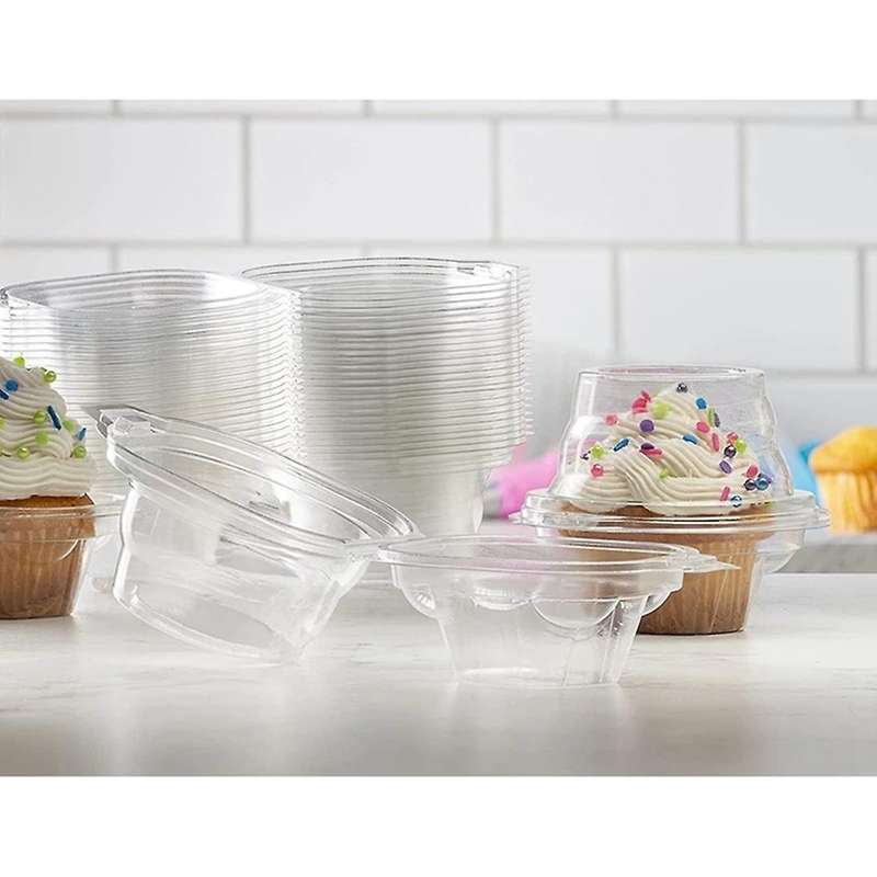 50pcs Individual Cupcake Containers - Cupcake Boxes with Lid