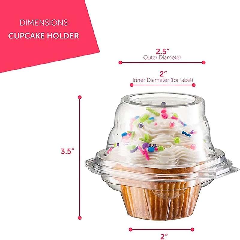 50pcs Individual Cupcake Containers - Cupcake Boxes with Lid