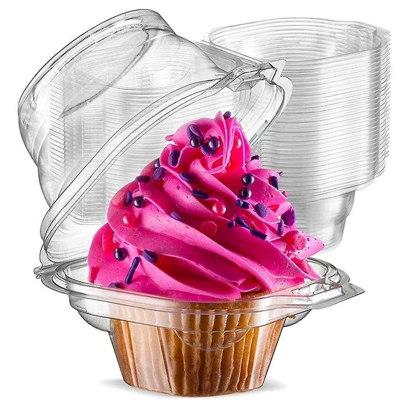 50pcs Individual Cupcake Containers - Cupcake Boxes with Lid