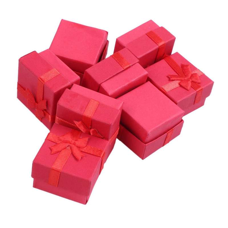 96-piece Gift Box Set - Square Ring Jewelry Box Assorted Colors
