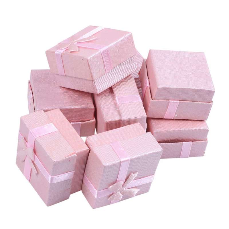 96-piece Gift Box Set - Square Ring Jewelry Box Assorted Colors
