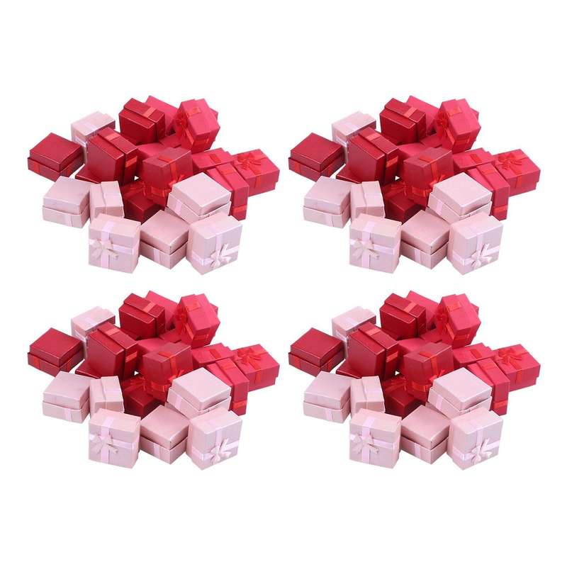 96-piece Gift Box Set - Square Ring Jewelry Box Assorted Colors