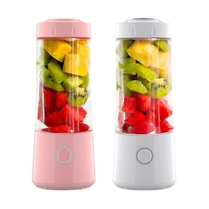 Portable Mixer Cup Fruit Juice Mixer Juicer Cup Food Processor(pink)