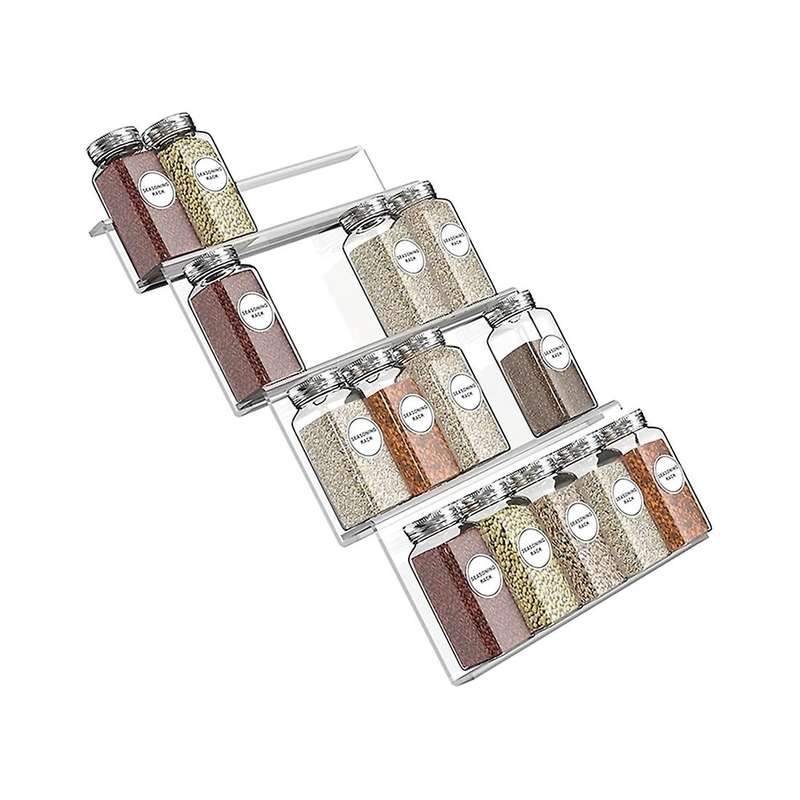Acrylic Spice Rack Tray Insert 4 Tier Spice Drawer Organizer B
