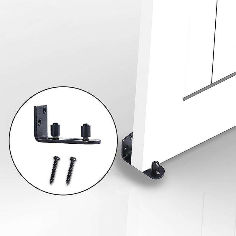Sliding Barn Door Floor Guides Adjustable Roller Kit,set Of 2 -black