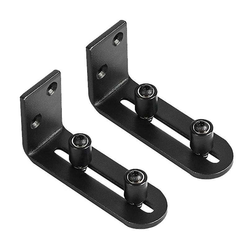 Sliding Barn Door Floor Guides Adjustable Roller Kit,set Of 2 -black