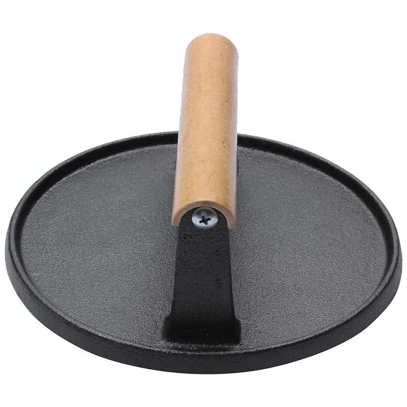 Handle Steak Plate Meat Press Bbq Cast Iron Grill Bbq Tool Cast Iron