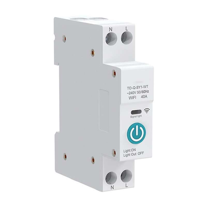 40a Tuya Single Phase Din Rail Wifi Meter Kwh ,white No Metering