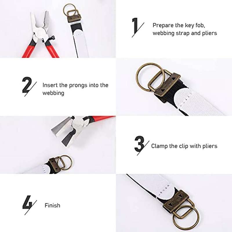 Key Fob Hardware Set,keychain Tool Includes 50pcs Key Fob Hardware