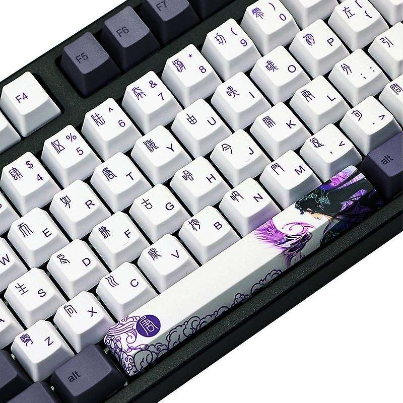 113 Keys Pbt Sublimation Keycaps Purple Datang Keycap Keyboard