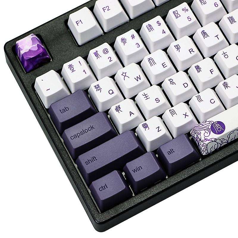 113 Keys Pbt Sublimation Keycaps Purple Datang Keycap Keyboard
