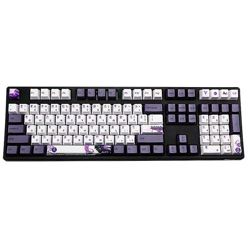 113 Keys Pbt Sublimation Keycaps Purple Datang Keycap Keyboard