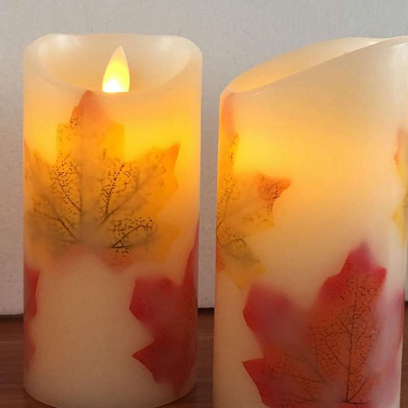 Electronic Candle Light Maple Leaf Simulation Swing Home Decoration