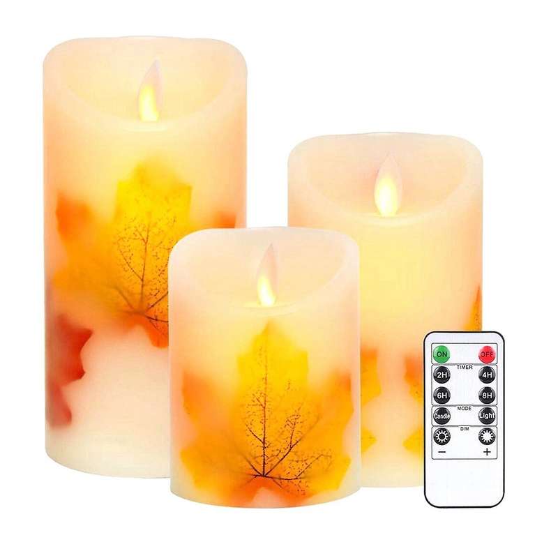 Electronic Candle Light Maple Leaf Simulation Swing Home Decoration