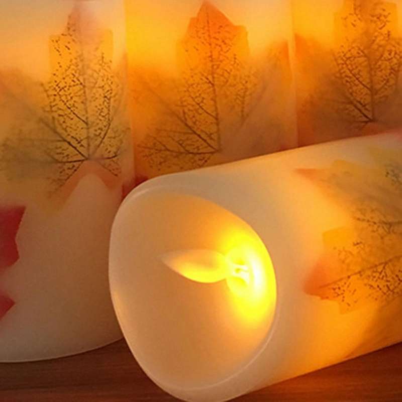 Electronic Candle Light Maple Leaf Simulation Swing Home Decoration