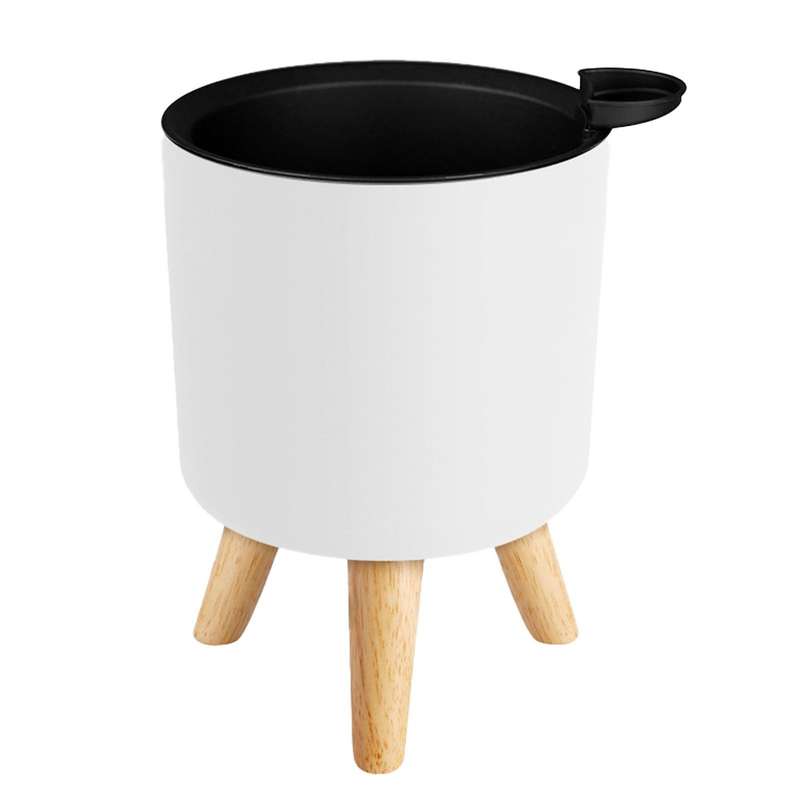 Floor-standing Round Flower Pot Feet Herbs Self Watering Drainage -2