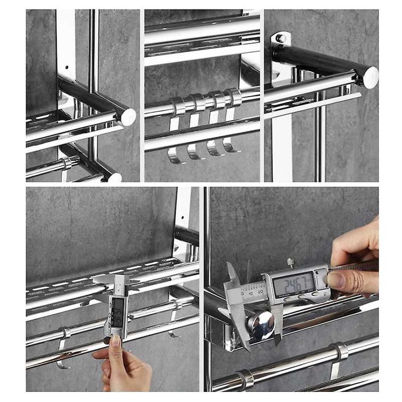 2 Layer Bathroom Shelf Towel Rack Rack Toilet Washroom Accessories