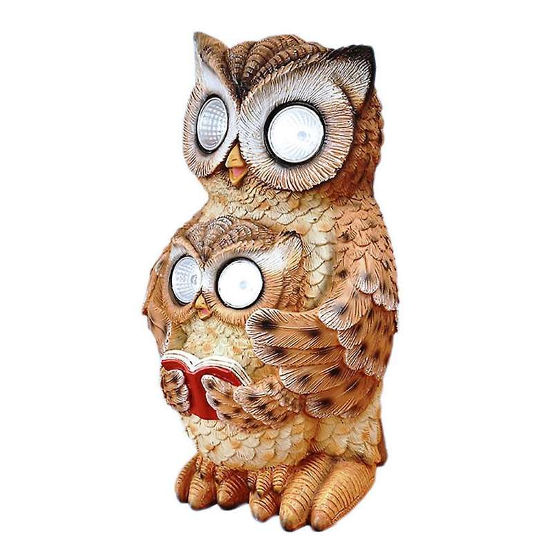 Owl Solar Light Owl Resin Statues Modern Owl Shape Light Ornaments B