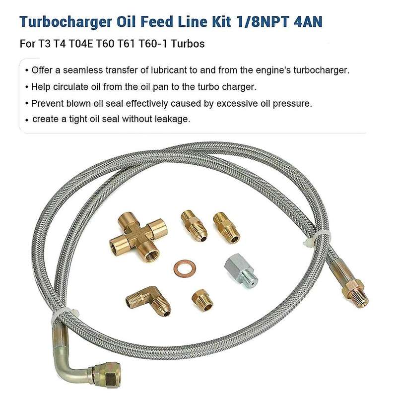 Universal Turbo Oil Feed Line Oil Return Line Oil Drain Line Kit