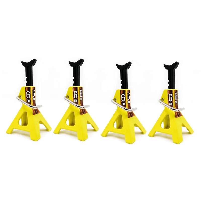Metal Jack Stands 6 Ton Height Adjustable for 1/10 Rc Scx10-yellow