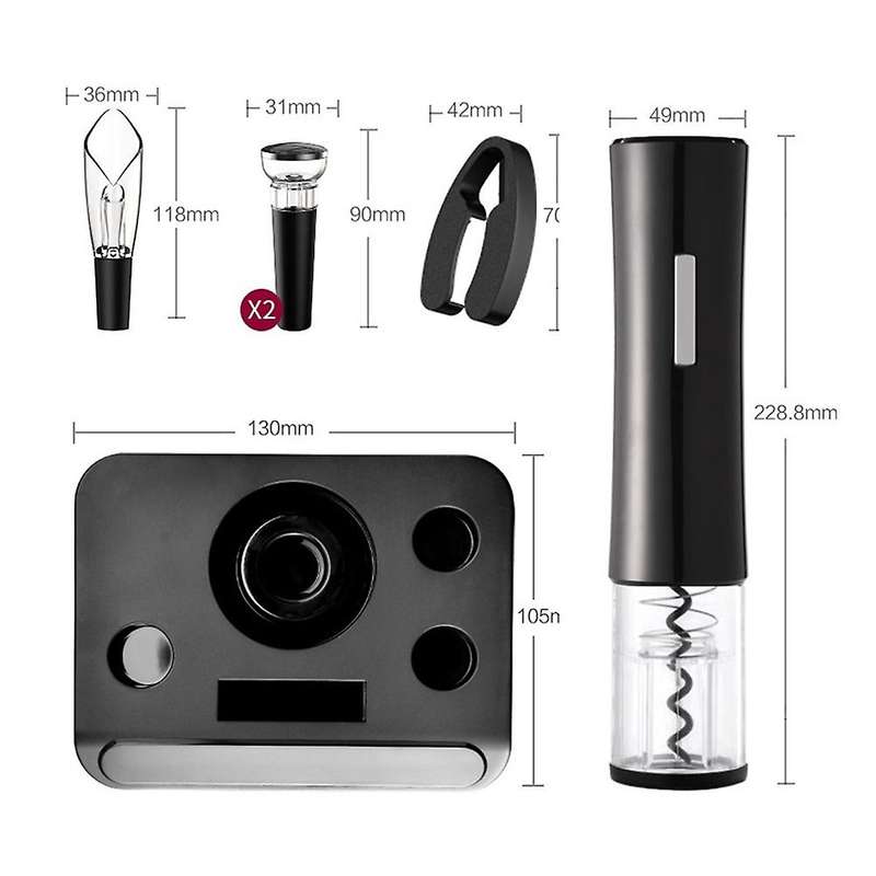 Electric Bottle Opener Set, with Storage Base, Battery Operated