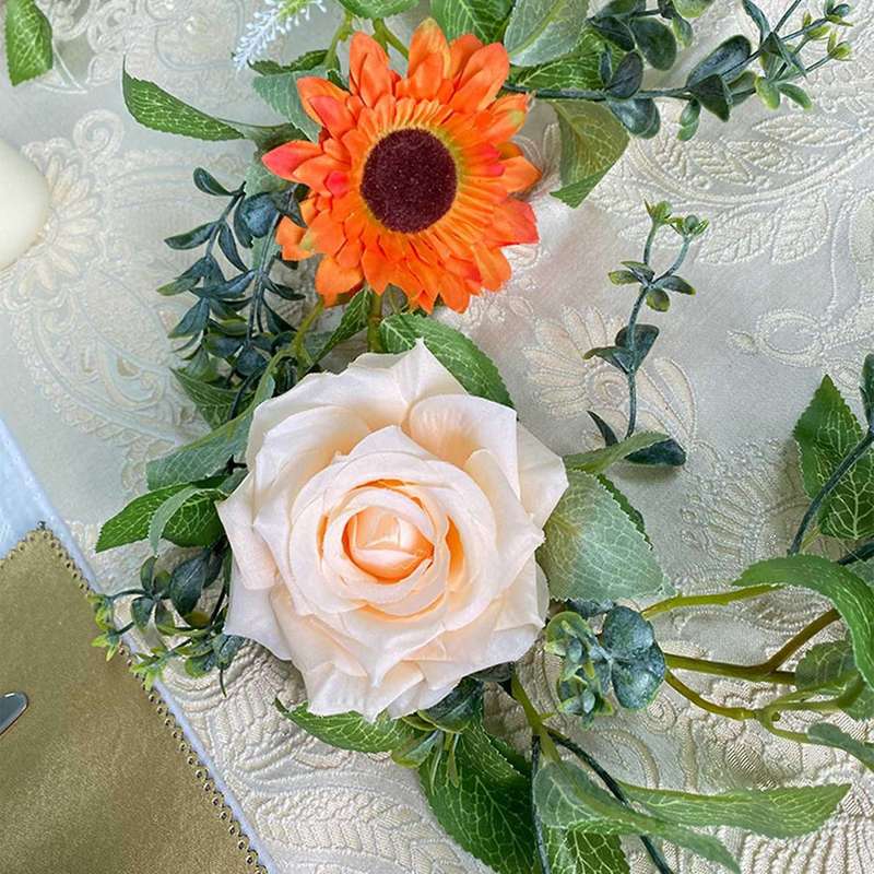 2 Pcs Artificial Flower Garland for Wedding Party Home Decorations