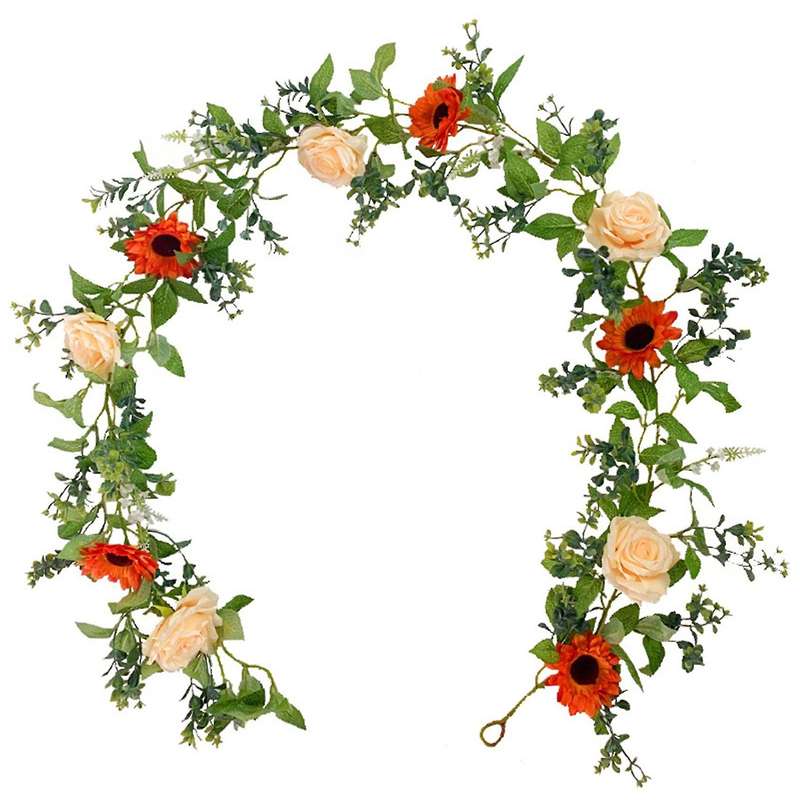 2 Pcs Artificial Flower Garland for Wedding Party Home Decorations