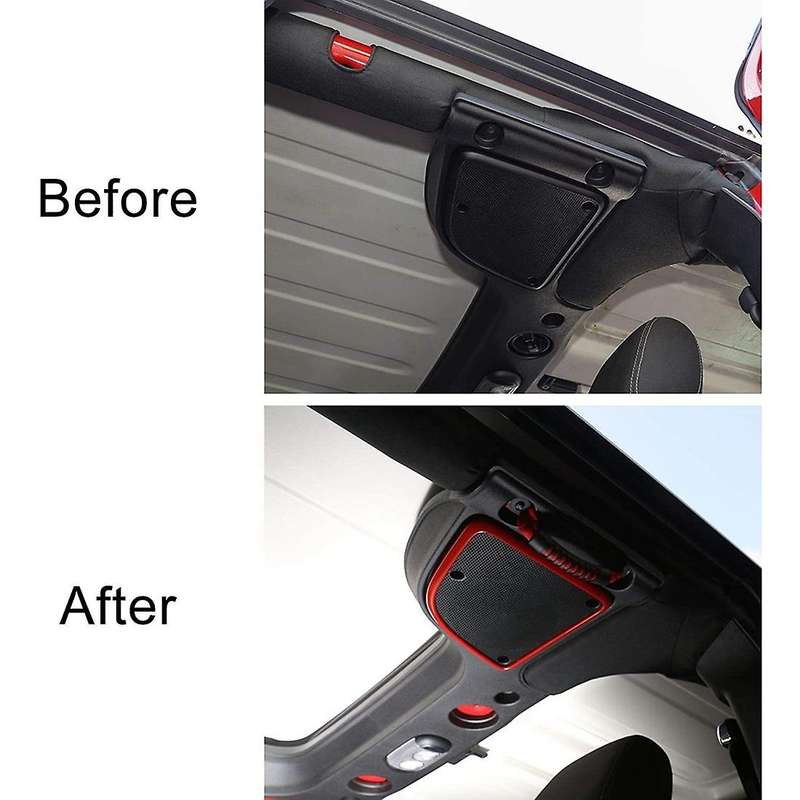 Roof Top Speaker Audio Cover for Jeep Wrangler Jk, Abs Red