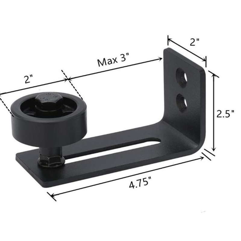 2x Heavy Duty Sliding Barn Door Floor Guide,adjustable Roller,floor