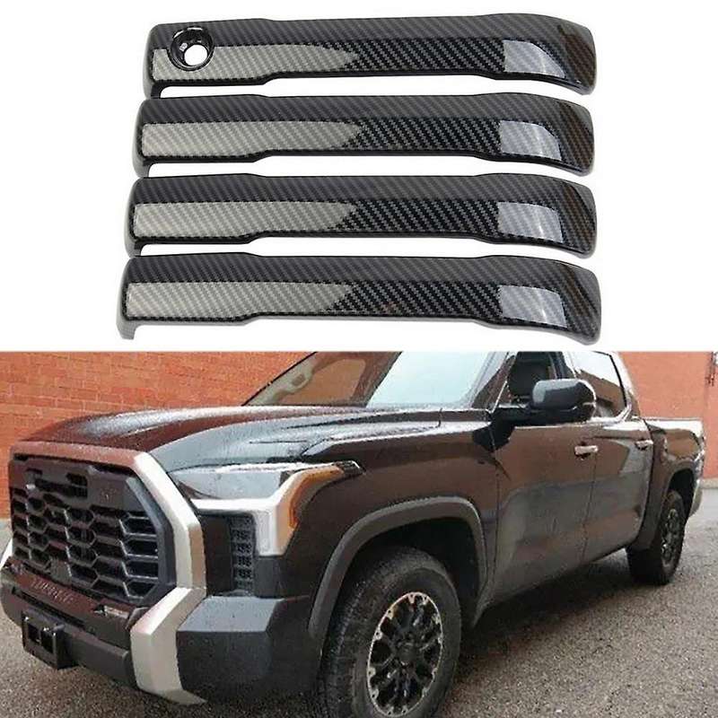 Car Carbon Fiber Abs Outside Door Handle Frame Decoration Cover