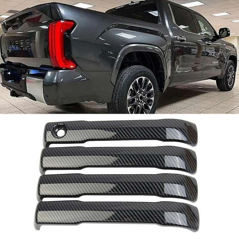 Car Carbon Fiber Abs Outside Door Handle Frame Decoration Cover
