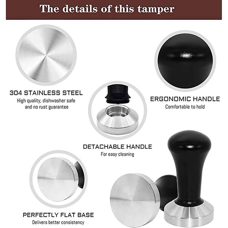 51 Mm Coffee Tamper Set Coffee Press for Portafilter Machine Espresso