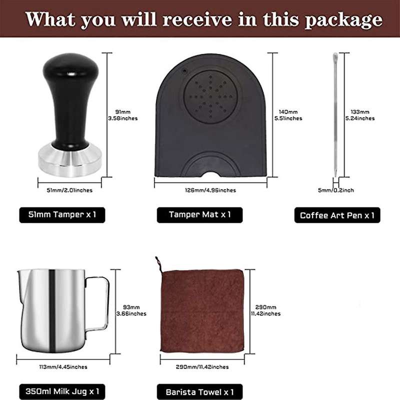 51 Mm Coffee Tamper Set Coffee Press for Portafilter Machine Espresso